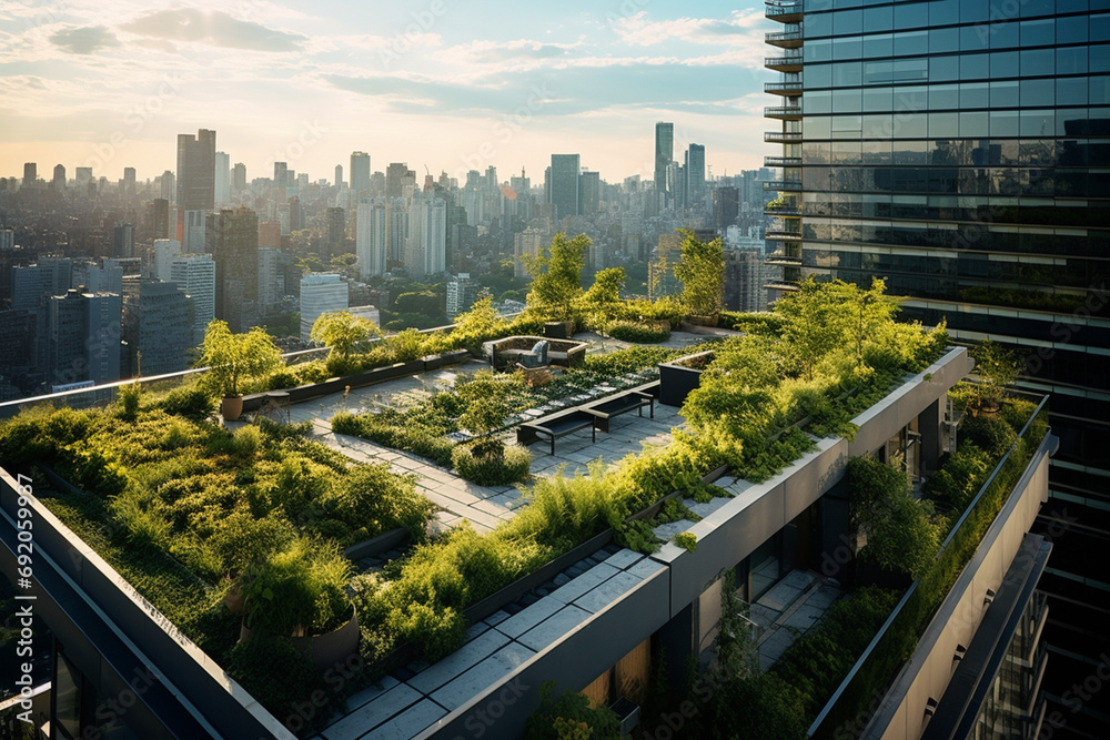 Landscape architect designing a rooftop garden for an urban building ... - Rooftop Garden Ideas For Urban Spaces