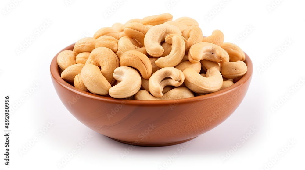 Cashew Nuts in a Bowl on White Background Cashew Nuts in a Bowl on White Background