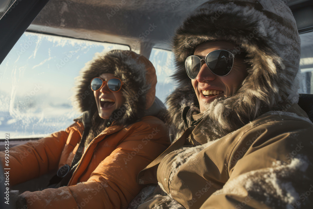 Φωτογραφία Lifestyle couple nature men person young adult snow portrait outdoors winter vac