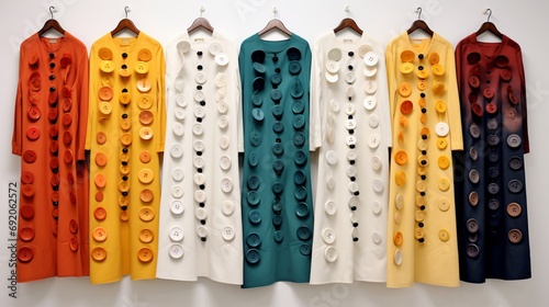 an dress buttons, each one displaying a unique color, all presented against a backdrop of pristine white.