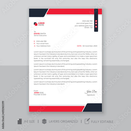 Business letterhead design.