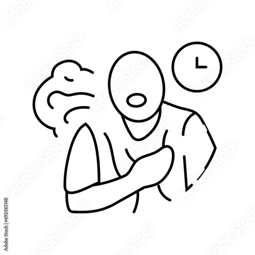 joint stiffness disease symptom line icon vector. joint stiffness disease symptom sign. isolated contour symbol black illustration