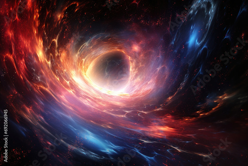 A swirling galaxy in a dark space. Generative Ai