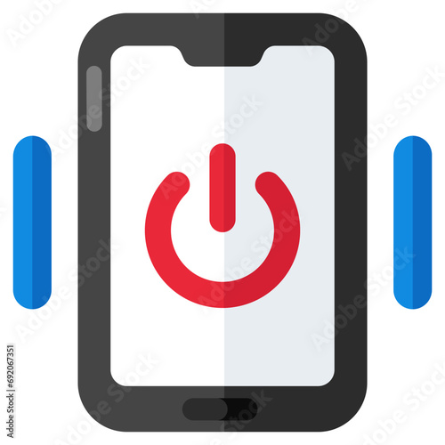 An icon design of mobile shutdown isolated on white background 