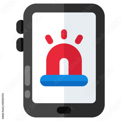 Revolving red light icon, vector design of mobile siren