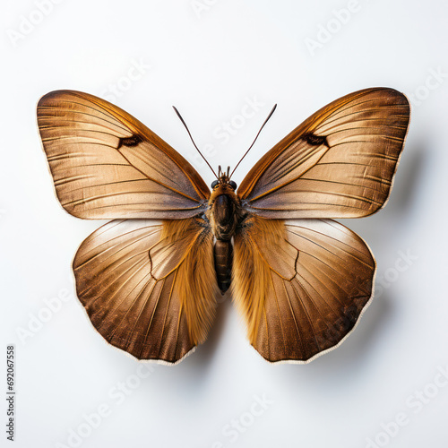 Meadow Brown Butterfly Isolated on a Pure White Background - A Delicate Winged Beauty. © pkproject