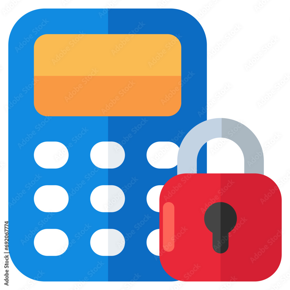 Vector design of secure calculator, flat icon Vector design of secure calculator, flat icon
