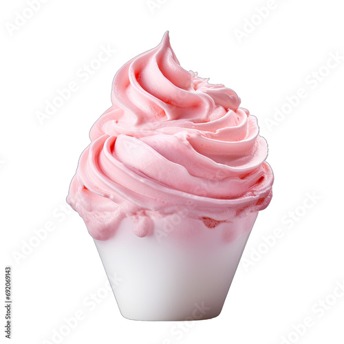 Soft Ice Cream Swirl - Creamy and Sweet. Isolated on a Transparent Background. Cutout PNG.