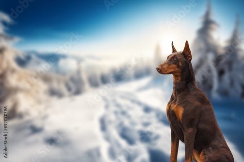 Beautiful smart dog in the snow © BillionPhotos.com