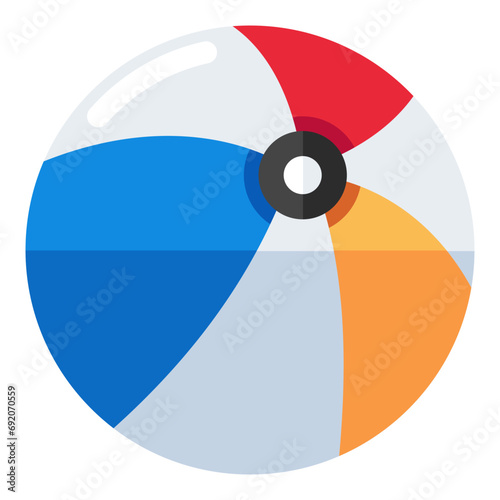 Editable design icon of beach ball 