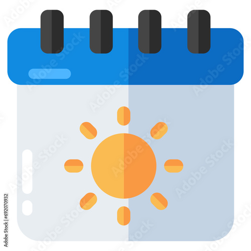 An icon design of summer calendar having editable quality 