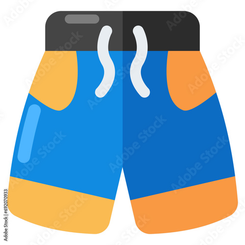 Menswear nicker, flat design icon of sports attire