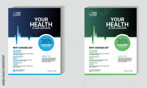 healthcare template design for a report and medical flyer design,leaflets decoration for printing and presentation vector.