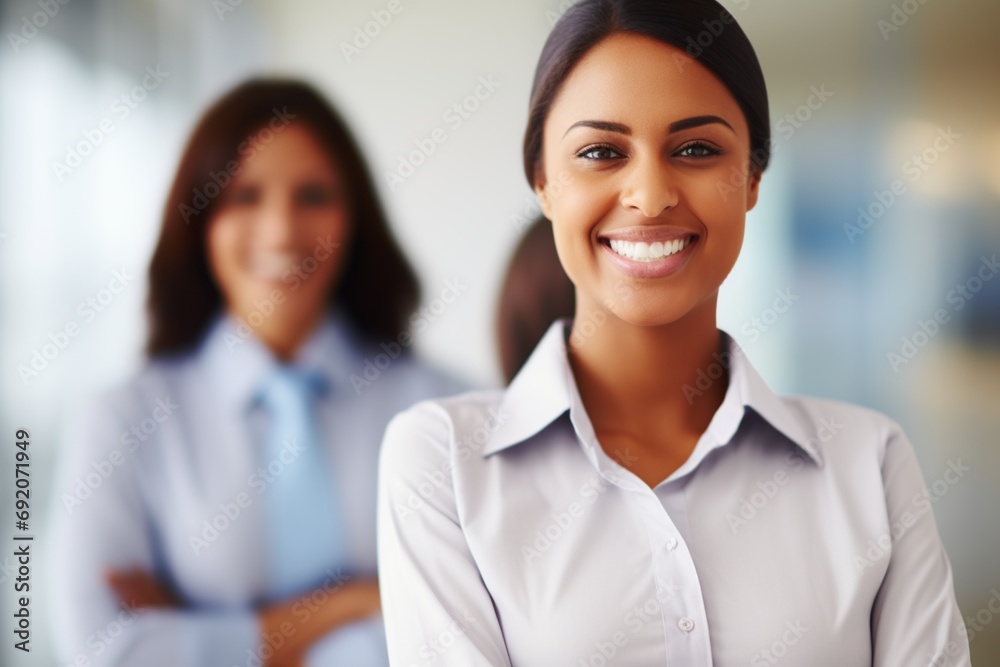 Two Professionals Dressed in Contrasting Colors