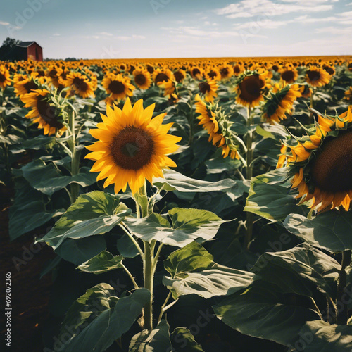 Fields of Sunshine Capturing the Radiance of Sunflower Blooms photo