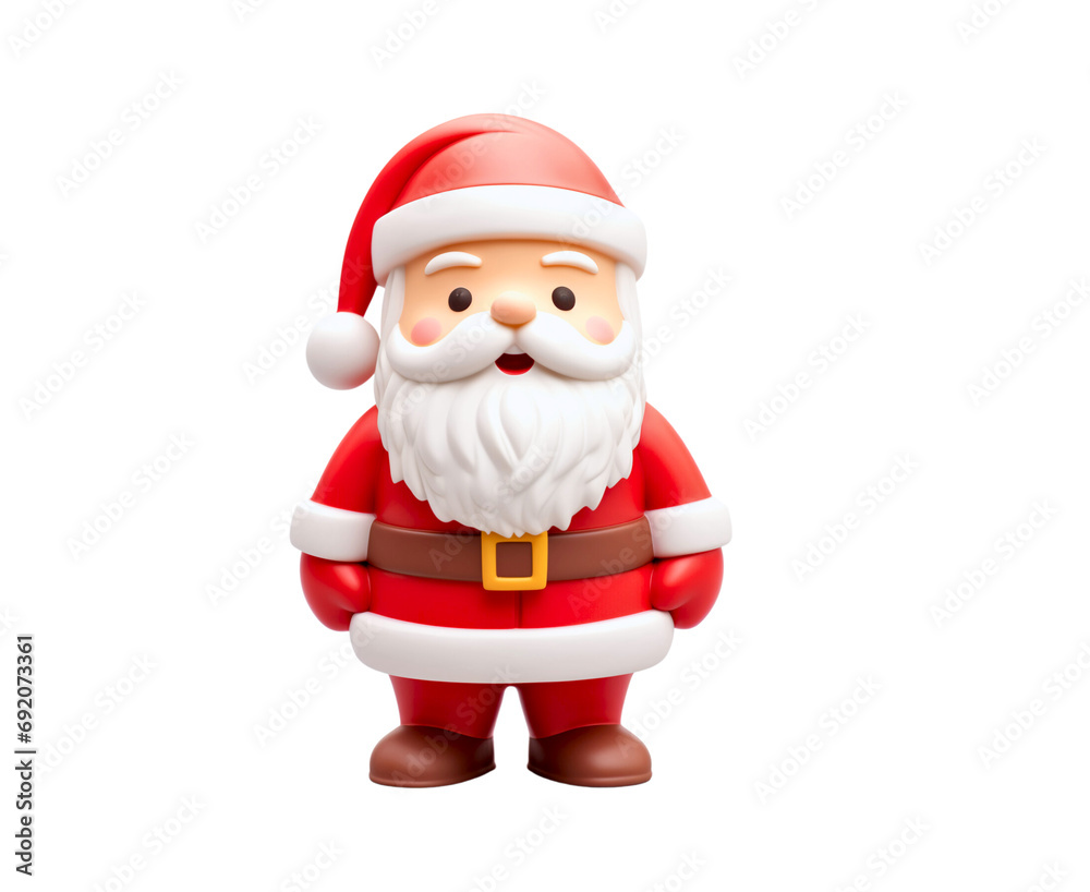 Santa claus on isolated on transparent png background. Generative ai