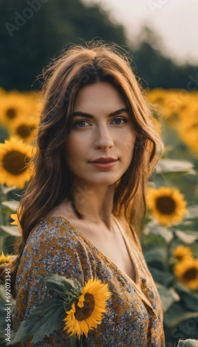 Fields of Gold A Woman's Elegance in Nature's Embrace photo