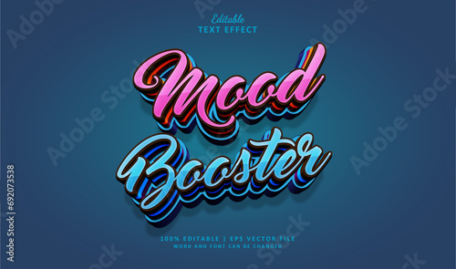 Mood Booster Editable Text Effect Style 3d Script