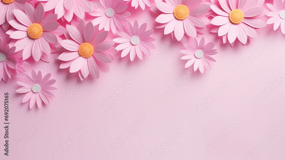 Happy Mother's day and Women's Day decoration concept made from flower on pastel background. Generative AI Happy Mother's day and Women's Day decoration concept made from flower on pastel background. Generative AI