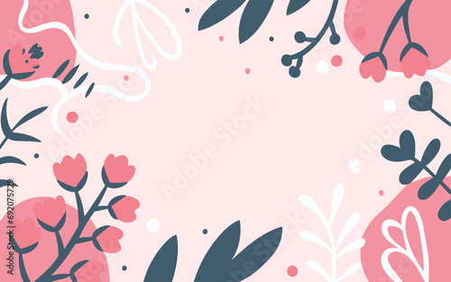 Abstract background poster floral. Good for fashion fabrics, postcards, email header, wallpaper, banner, events, covers, advertising, and more. Valentine's day, women's day, mother's day background. © TasaDigital