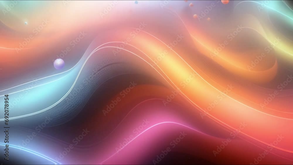 Abstract liquid shape peach background. Color of the year 2024. Glowing irregular 3D wave