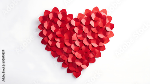 Heart shape Valentin Day with white background. Generative AI