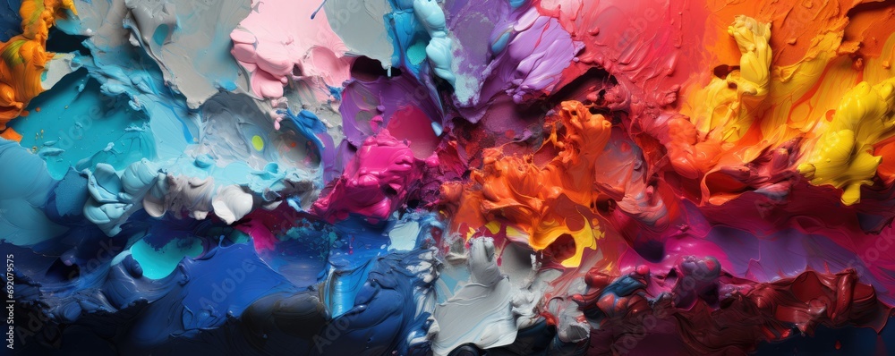 Color palette in style of abstract painting, wallpaper color palette, banner panorama. Generative Ai. Color palette in style of abstract painting, wallpaper color palette, banner panorama. Generative Ai.