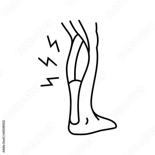 muscle spasms disease symptom line icon vector. muscle spasms disease symptom sign. isolated contour symbol black illustration