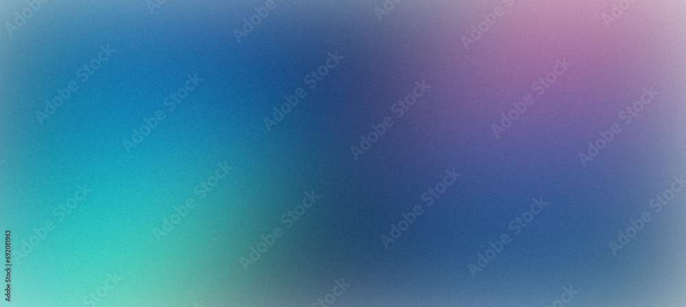 Noise abstract blue turquoise background. Color palette, colorful multi-color pattern with a soft noise effect. Holographic blurred grainy gradient banner texture