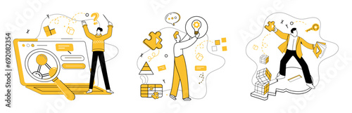 Innovative ideas vector illustration. Efficient planning navigates ship innovative ideas through challenges Development is compass guiding journey innovative thinking Brainstorming and knowledge