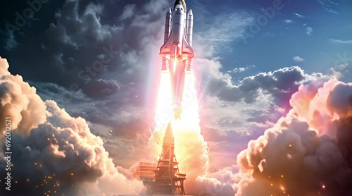 animation of a rocket launching in space photo
