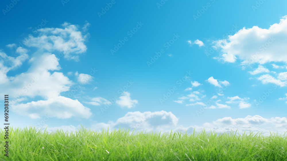 Background with copy space sky and grass.