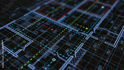 House plan project .Technical drawing background. Engineering design .illustration.