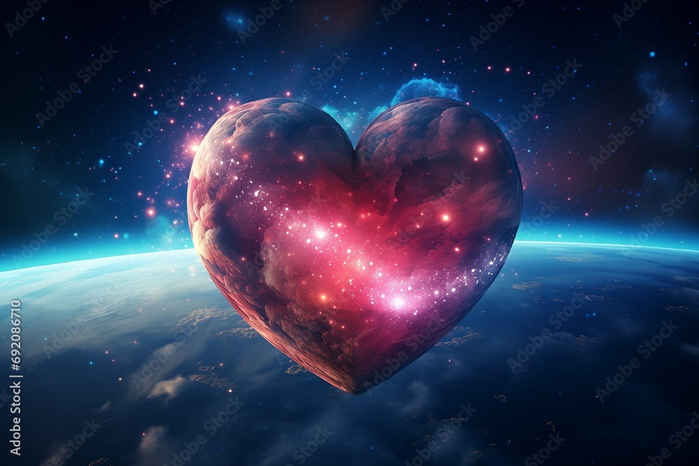 Heart shaped planet in outer space. The astrological symbol of love. Heart shaped planet in outer space. The astrological symbol of love.
