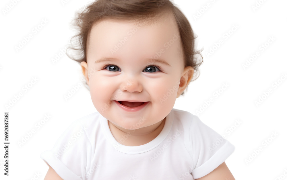 Adorable Baby Joy Rosy Cheeks Isolated on Transparent Background PNG.