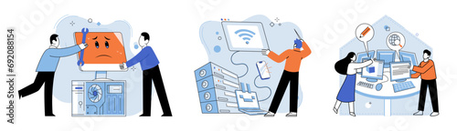 Technical support. Vector illustration. Offering assistance to others in need technical support is valuable service Experts in their respective fields serve as reliable source technical advice