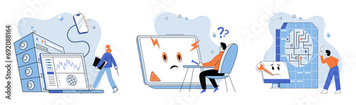 System administrator. Vector illustration. The system administrator metaphor represents critical role administrator in maintaining system stability Directors ensure effective governance and regulation