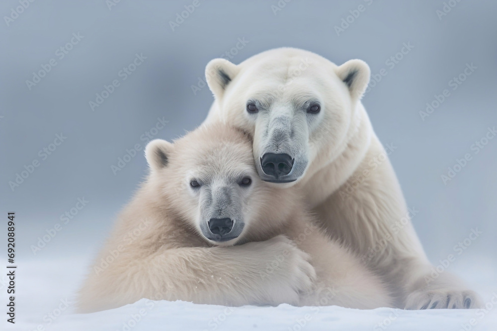 Polar bears in the snow. International Polar Bear Day. Polar bears in the snow. International Polar Bear Day.