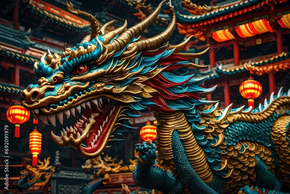 Fototapeta premium chinese dragon statue