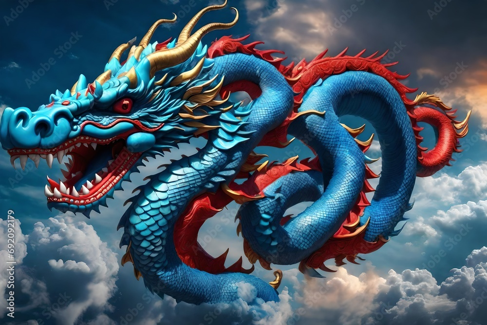 Obraz premium chinese dragon statue