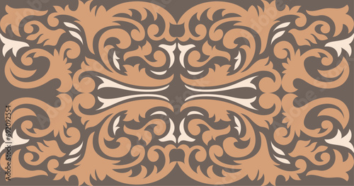 Geometric Indonesian batik motifs with distinctive javanese floral pattern. Exclusive and classic, are suitable for various purposes. multicolored brown colors