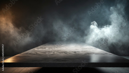 Empty Granite Marble Table on Dark Background