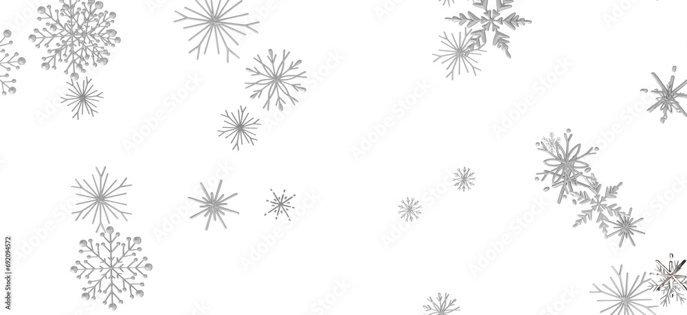 Snowflake Bliss: Striking 3D Illustration Showcasing Falling Holiday Snowflakes Snowflake Bliss: Striking 3D Illustration Showcasing Falling Holiday Snowflakes