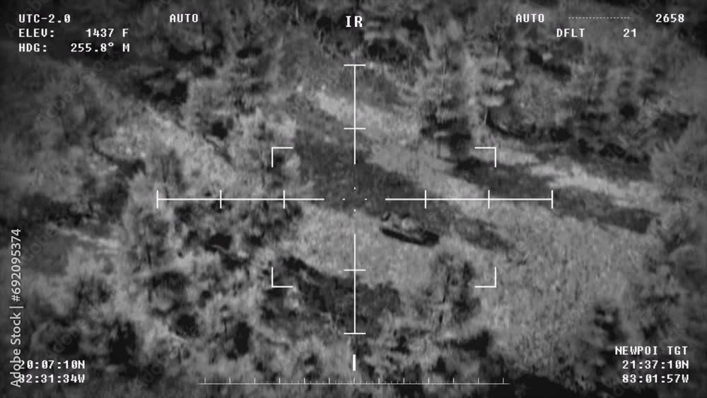 Modern warfare weapon radar searching for the enemy forces in the field ...