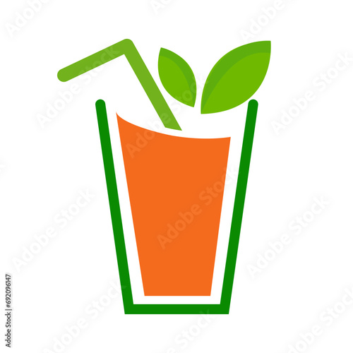 Glass of juice icon, fruits juice icon vector in trendy colorful style illustration isolated on white background. 