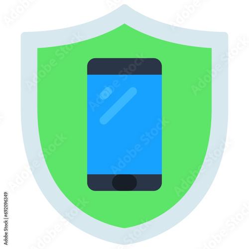 Mobile Phone With Shield Icon