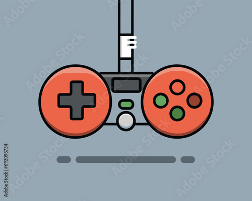 joypad vector flat color icon. Game Joystick vector graphics