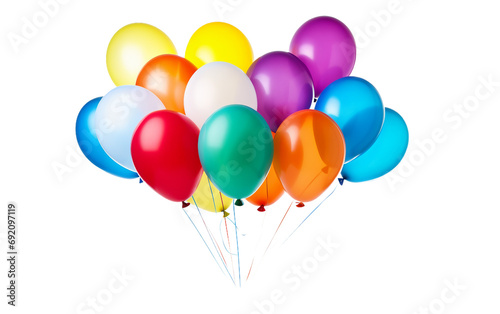 New Years Whimsical Balloon Dance Isolated on Transparent Background PNG.
