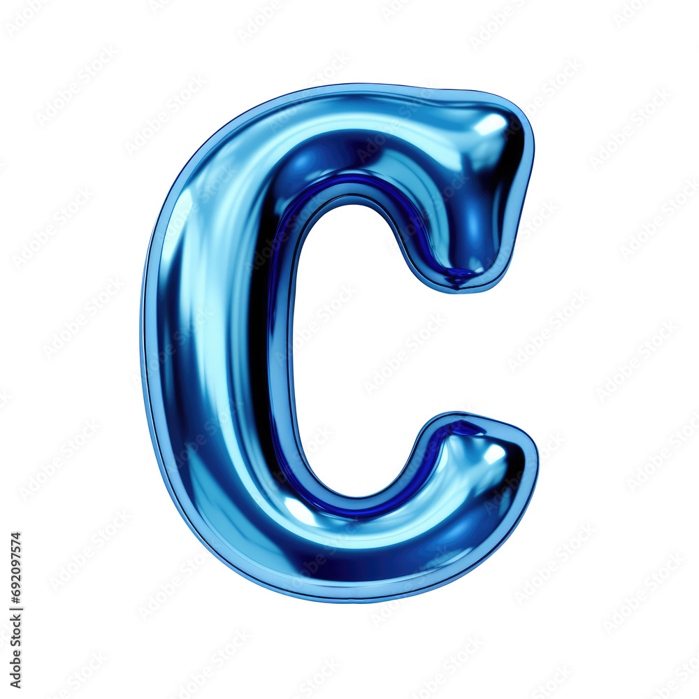 blue metallic V alphabet balloon Realistic 3D on white background. blue metallic V alphabet balloon Realistic 3D on white background.