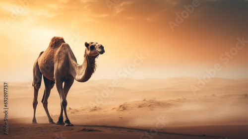 camel in the desert photo